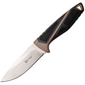Elk Ridge 20023BR Fixed Blade Knife with Black and brown Rubberized Nylon Handle