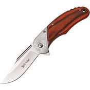 Elk Ridge A957BR Framelock Assisted Opening Knife with Brown Pakka Wood Handle