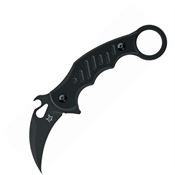 Fox 598 Fixed Blade Karambit Knife with Black finger Grooved G10 Handle
