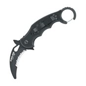 Fox 599RS Rescue Karambit Linerlock Knife with Black Textured G10 Handle