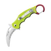 Fox 599RSY Rescue Kerambit Linerlock Knife with Yellow G10 Handle