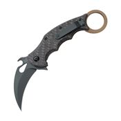 Fox 599TIC Karambit Framelock Knife with Black Textured G10 Handle