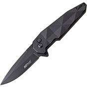 MTech 1119BK Button Lock Knife with Black Sculpted Aluminum Handle