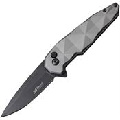 MTech 1119GY Button Lock Knife with Gray Sculpted Aluminum Handle