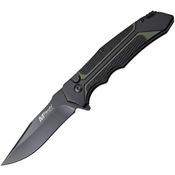 MTech 1134GN Button Lock Knife with Black and Green Anodized Aluminum Handle