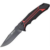 MTech 1134RD Button Lock Knife with Black and Red Anodized Aluminum Handle