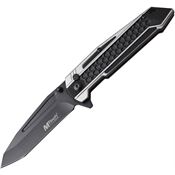 MTech 1135GY Button Lock Knife with Black and Gray Anodized Aluminum Handle