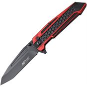 MTech 1135RD Button Lock Knife with Black and Red Anodized Aluminum Handle