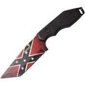 MTech 2087BC Confederate Flag Fixed Blade Knife with Black Pakka Wood Handle