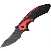 Tac Force 1008RD Linerlock Assisted Opening Knife with Black and Red Anodized Aluminum Handle
