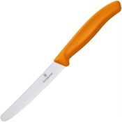 Swiss Army 67836L119 Utility Round Serrated Satin Fixed Blade Knife Orange Handles