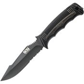SOG SS1003CP Seal Strike Deluxe Sheath Serrated Black Fixed Blade Knife Black Handles