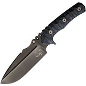 Wander Tactical 09 Uro Tac Black Fixed Blade Knife Brown Handles