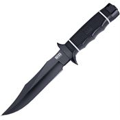 SOG S10BK Tech Bowie Black Fixed Blade Knife Black Handles