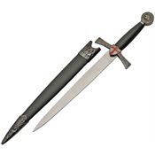 China Made 211438 Knights Templar Dagger Mirror Fixed Blade Knife Black Handles