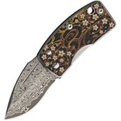 G.Sakai 11609 Money Clip Framelock Knife Floral Artwork Handles