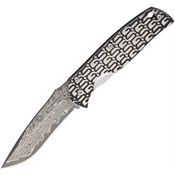G.Sakai 11165 Gentlemans Damascus Framelock Knife Black Handles