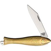 Mikov 130NZN1ZL Fish Satin Folding Knife Bronze Handles