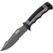 SOG SS1001CP Seal Strike Serrated Fixed Blade Knife Black Handles