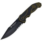 Smith & Wesson 1100058 Linerlock Knife Assist Open Green/Black
