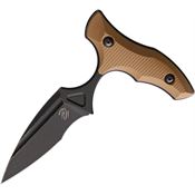 Bastinelli 219C MANAIA Push Dagger Fixed Blade Knife Coyote Tan Handles