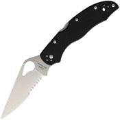 Byrd Brand Knives 01GPS2 Harrier 2 Part Serrated Lockback Knife Black Handles