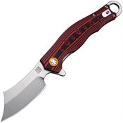 Artisan Knives 1828PBR Consair Linerlock Knife Black/Red G10 Handles