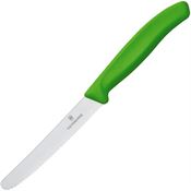 Swiss Army Knives 67836L114 Utility Round Serrated Satin Fixed Blade Knife Green Handles