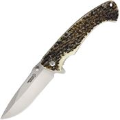 American Hunter Knives 016 Linerlock Knife Assist Open Imitation Stag