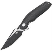 Bestech Knives 1905D Ghost Black Stonewashed Framelock Knife Carbon Fiber Handles