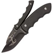 Browning Knives 0302 Primal Combo Black Fixed Blade Knives Finger Grooved Black Handles