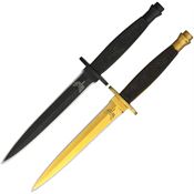 Combat Ready Knives 366 Mini Commando Dagger Set Fixed Blade Knife Black Handles