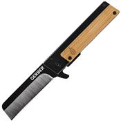 Gerber Knives 1702 Quadrant Framelock Knife Black/Bamboo Handles