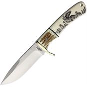 Marbles Outdoors Knives 440 Fixed Blade Scrimshaw