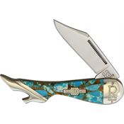 Rough Rider Knives 2002 Leg Knife Amber Turquoise