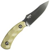 Southern Grind Knives 21813 Jackal Pup Black Fixed Blade Knife Tan Handles