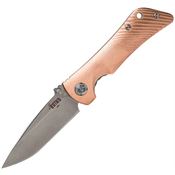 Southern Grind Knives 20828 Spider Monkey Drop Point Satin Linerlock Knife Copper Handles