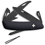 Swiza Pocket Knives 0631010 D06 Swiss Pocket Black Knife Black Handles