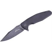 Ultra-X 210H HUGGER 440C Black Stonewash Fixed Blade Knife Black Handles