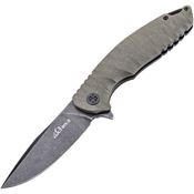 Ultra-X 214I RIPPLE Olive Black Stonewash Fixed Blade Knife OD Green Handles