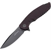 Ultra-X 214J RIPPLE Black Fixed Blade Knife Black Handles