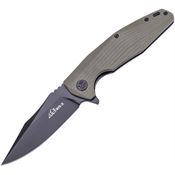 Ultra-X 210I HUGGER 440C Olive Black Fixed Blade Knife OD Green Handles