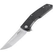 Ultra-X 219C RHINO Satin Fixed Blade Knife Black Handles