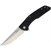 Ultra-X 219B RHINO Stonewash Fixed Blade Knife Black Handles