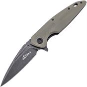 Ultra-X 211M BAT D2 Olive Black Stonewash Fixed Blade Knife OD Green Handles