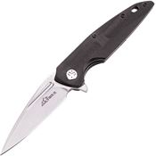 Ultra-X 211L BAT D2 Satin Fixed Blade Knife Black Handles