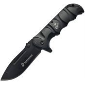 USMC Knives 1059BK USMC Linerlock Knife Assist Open Black