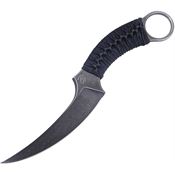 Bastinelli Creations 206W Mako Fixed Blade Knife Black Ring Handles