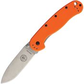 BRK Designed by ESEE 1301OR Avispa Stonewashed Framelock Knife Orange Handles