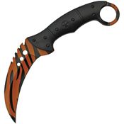 China Made 211462 Tiger Print Karambit Camo Fixed Blade Knife Black Handles